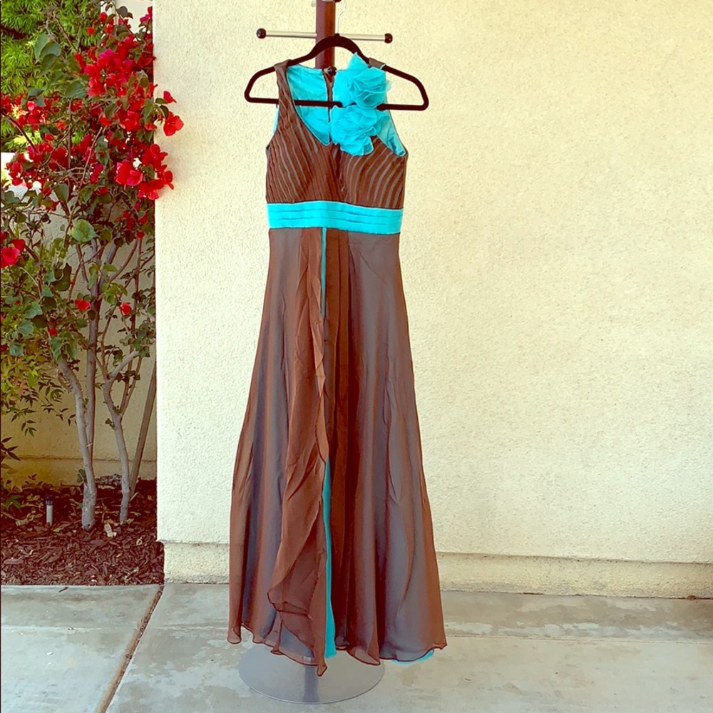 Bridesmaid dress brown/aqua Sz- 4/5 or S